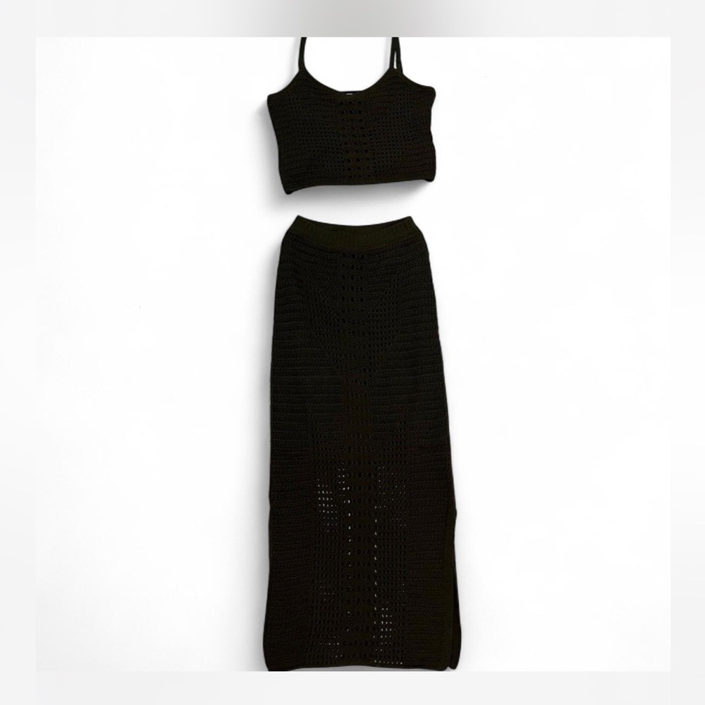 Express Black Maxi Pencil Skirt Set